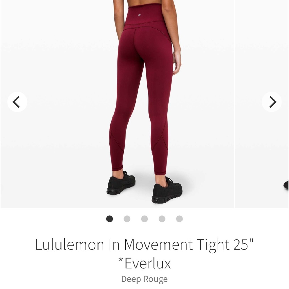 Lululemon Athletica In Movement Tight 7/8 Deep Rouge